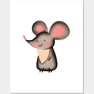 Cute Mouse Drawing Posters and Art